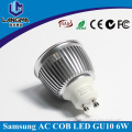 AC230V dimmable COB 6watt 3000k warm white spot gu10 led bulb no driver